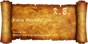 Kara Borbála névjegykártya